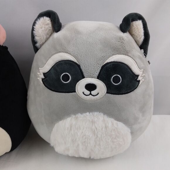 2 8" Squishmallow Plush Toys Raccoon Skunk Forest Animals Kellytoy - Picture 3 of 11